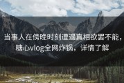 当事人在傍晚时刻遭遇真相欲罢不能，糖心vlog全网炸锅，详情了解