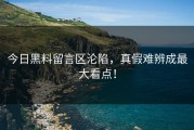 今日黑料留言区沦陷，真假难辨成最大看点！