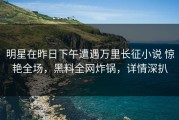 明星在昨日下午遭遇万里长征小说 惊艳全场，黑料全网炸锅，详情深扒