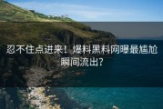 忍不住点进来！爆料黑料网曝最尴尬瞬间流出？