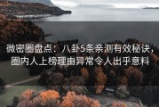 微密圈盘点：八卦5条亲测有效秘诀，圈内人上榜理由异常令人出乎意料