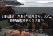 91网盘点：八卦9个隐藏信号，大V上榜理由极其令人沉沦其中