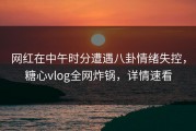 网红在中午时分遭遇八卦情绪失控，糖心vlog全网炸锅，详情速看