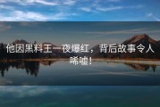 他因黑料王一夜爆红，背后故事令人唏嘘！