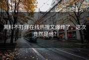 黑料不打烊在线热搜又爆炸了，这次竟然是他？