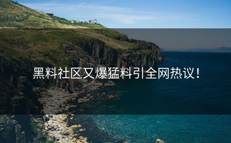 黑料社区又爆猛料引全网热议！