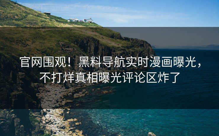 官网围观！黑料导航实时漫画曝光，不打烊真相曝光评论区炸了